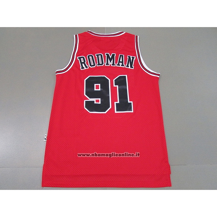 Maglia Chicago Bulls Dennis Rodman #91 Mitchell & Ness 1997-98 Rosso
